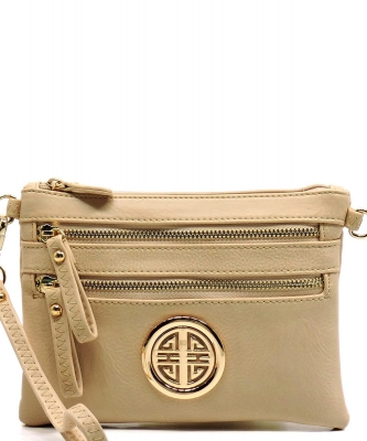 Fashion Logo Clutch Crossbody Bag WU001L NUDE